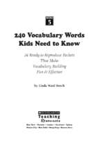 240 word vocabulary for grade 3