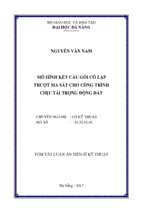 Mô hình kết cấu gối cô lập trượt ma sát cho công trình chịu tải trọng động đất