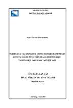 Nghiên cứu tác động của thông điệp lên hành vi gắn kết của người dùng trên trang thương hiệu trường hợp facebook tại việt nam