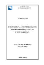 Tư tưởng của v.i.lênin về giáo dục với việc đổi mới giáo dục, đào tạo ở nước ta hiện nay