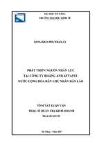 Phát triển nguồn nhân lực tại công ty hoàng anh attapeu nước cộng hòa dân chủ nhân dân lào