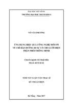 ứng dụng hiệu quả công nghệ mới fpi về chỉ báo đường đi sự cố cho lưới điện phân phối thông minh