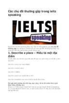 Các chủ đề thường gặp trong ielts speaking