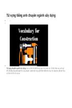 Từ vựng tiếng anh chuyên ngành xây dựng