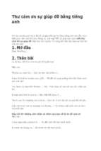 Thư cảm ơn sự giúp đỡ bằng tiếng anh