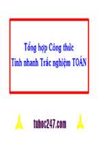 Tổng hợp các công thức toán tính trắc nghiệm nhanh