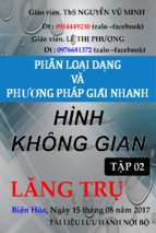 Phân loại dạng và phương pháp giải nhanh hình không gian   nguyễn vũ minh, lê thị phượng (tập 2)