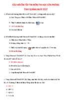 Câu hỏi ôn thi môn tin học văn phòng tỉnh quảng ngãi 2017 có đáp án 