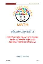 Phương pháp phân tích thành nhân tử trong việc giải phương trình lượng giác   trần thông