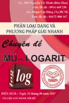 Phân loại dạng và phương pháp giải nhanh chuyên đề mũ và logarit   nguyễn vũ minh, phạm chí dũng