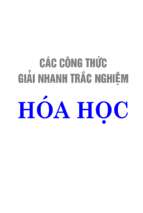 Các công thức giải nhanh trắc nghiệm hoá