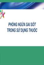 Bài giảng Phòng ngừa sai sót trong sử dụng thuốc