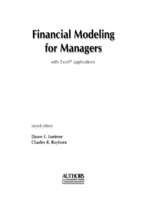 Financial modeling for managers   with excel applications_ 2nd edition