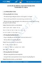 Chuyên đề các phương pháp phân tích đa thức thành nhân tử toán 8