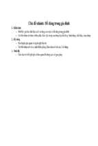 Giáo án chủ đề đồ dùng trong gia đình