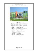 Giáo án lĩnh vực phát triển ngôn ngữ hoạt động làm quen văn học