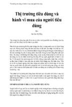 Thị trường tiêu dùng và hành vi mua của người tiêu dùng