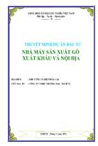 Dự án xuất khẩu gỗ và nội địa