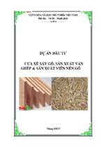 Dự án cưa xe sấy gỗ, sản xuất ván ghép & sản xuất viên nén gỗ