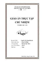 Giáo án thực tập chủ nhiệm lớp công tác chủ nhiệm lớp tuần 12