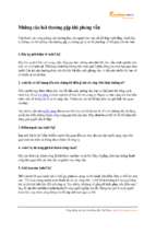 Những câu hỏi phỏng vấn tuyển dụng thường gặp