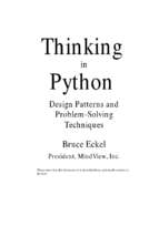Thinking in python design patterns and problem solving techniques 