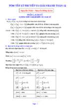 Tóm tắt lý thuyết và công thức giải nhanh toán 12