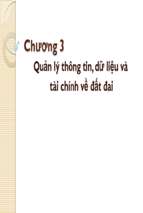 Bài giảng Quản lý thông tin, dữ liệu và tài chính về đất đai