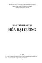 Giáo trình bài tập hóa đại cương