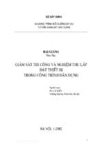 Giám sát thi công và nghiệm thu lắp đặt thiết bị trong công trình dân dụng (nxb hà nội 2002)   lê kiều, 78 trang