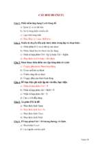 Câu hỏi trắc nghiệm ôn tập excel cho kỳ thi công chức thuế