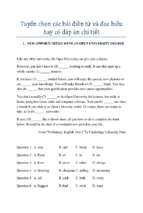 Tuyển chọn các bài điền từ và đọc hiểu hay có đáp án chi tiết