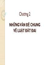 NHỮNG VẤN ĐỀ CHUNG VỀ LUẬT ĐẤT ĐAI