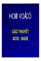 Bài giảng hóa vô cơ chương 2 các thuyết acid base