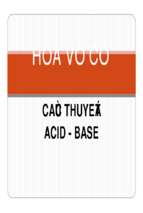 Bài giảng hóa vô cơ chuong2  acid   base 