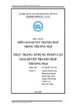 Tiểu luận áp dụng pháp luật trong gqtc trong tm