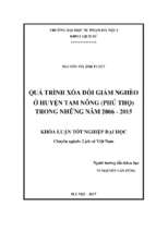 Quá trình xóa đói giảm nghèo của huyện tam nông (phú thọ) trong những năm 2006   2015 (2017)