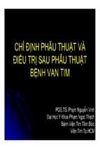 Thay vinh   chi dinh phau thuat va dieu tri sau phau thuat benh van tim [compatibility mode]