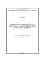 Phát huy giá trị gia đình truyền thống trong xây dựng gia đình việt nam thời kỳ đổi mới và hội nhập hiện nay