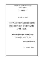 Việt nam chống chiến lược diễn biến hòa bình của mỹ từ 1975 – 2015 (2017)