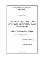 đền mẫu âu cơ ở xã hiền lương, huyện hạ hòa, tỉnh phú thọ trong thời kì 1986 2016 (2017)