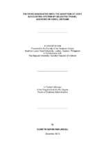 Factors associated with the adoption of cost accounting system by selected travel agencies in hanoi, vietnam