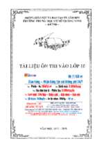 Tài liệu ôn thi vào lớp 10 năm 2017