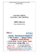 Chương trình giáo dục nhà trường môn địa lý