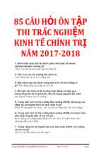 85 câu hỏi ôn tập thi trắc nghiệm kinh tế chính trị năm 2017 2018