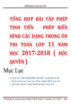 Tổng hợp các dạng toán tịnh tiến   biến hình lớp 11 ôn thi năm học 2017 2018