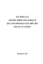 TÁC ĐỘNG CỦA CHƯƠNG TRÌNH 135 GIAI ĐOẠN II  QUA LĂNG KÍNH HAI CUỘC ĐIỀU TRA ĐẦU KỲ VÀ CUỐI KỲ