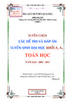 đề và đáp án thi đại học_toan_khoi_a,a1_2002 2013