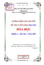 Hướng dẫn giải chi tiết đề thi tuyển sinh đại học hóa học khối a năm 2007