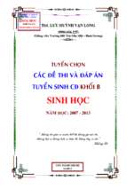 đề và đáp án sinh học thi đại học _cd_sinh_2007 2013